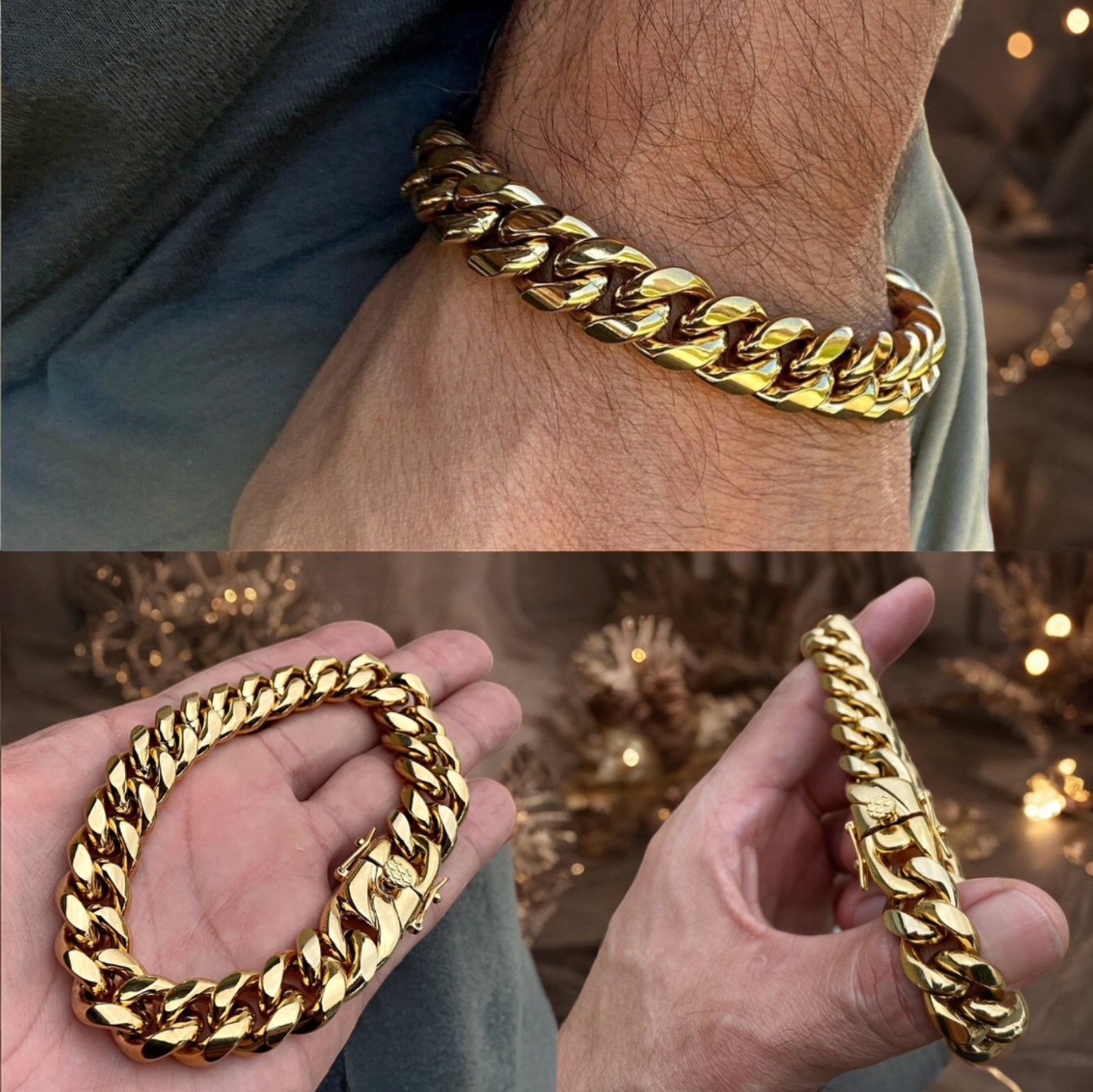 💥 EDICIÓN LIMITADA❗️  | Brazalete de oro cubano muestra poder y estatus⚜️