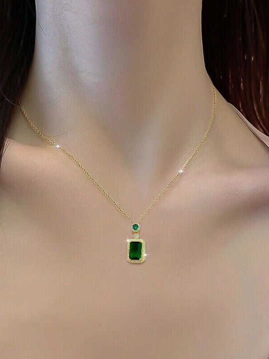 💥 EDICIÓN LIMITADA❗️  | Collar Retro Zircon Verde