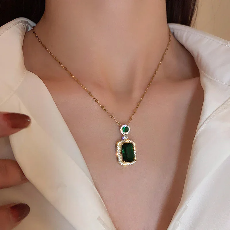 💥 EDICIÓN LIMITADA❗️  | Collar Retro Zircon Verde