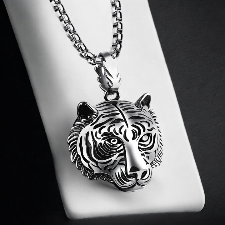 💥 EDICIÓN LIMITADA❗️  | Collar Cabeza de Tigre Acero Punk