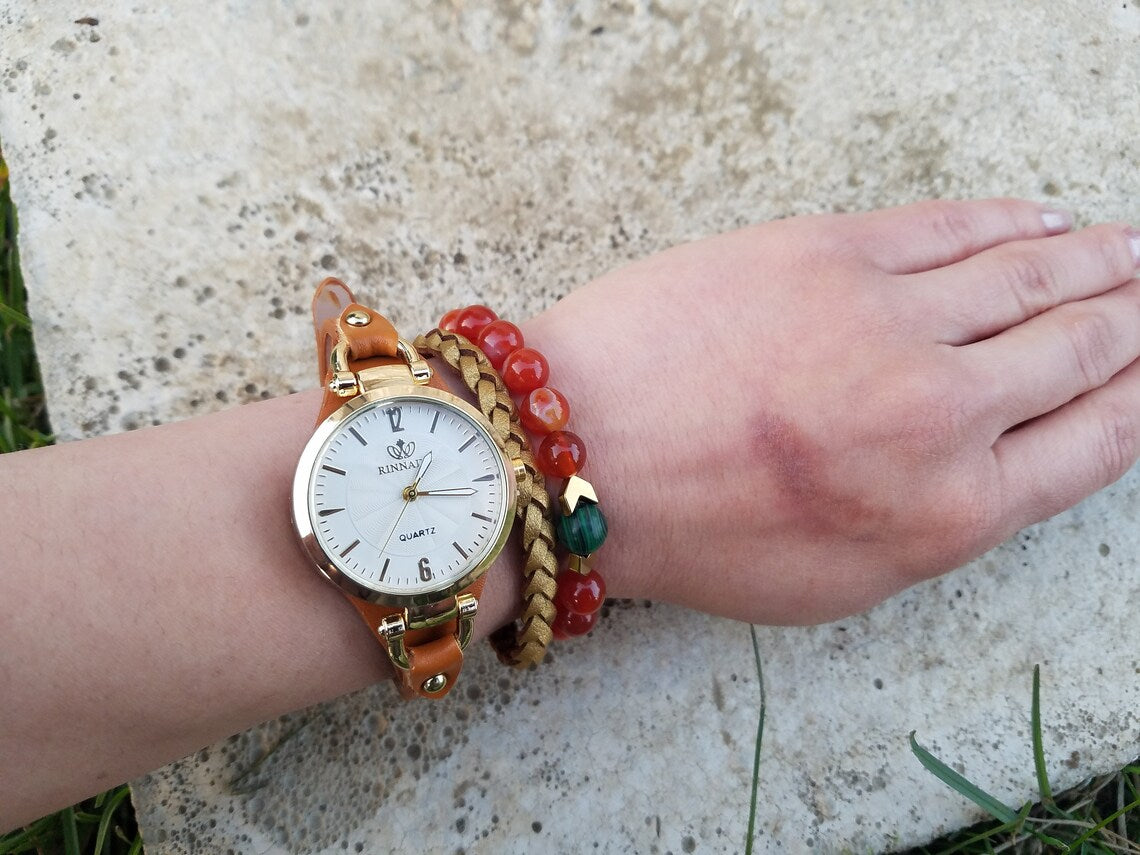 ❗️ Nuevo Producto ⚜️ | Quartz™ - Exquisito Reloj De Pulsera Con Correa De Cuero 💖